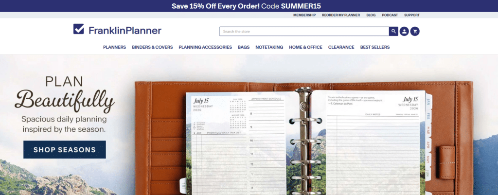 Franklin Planner homepage